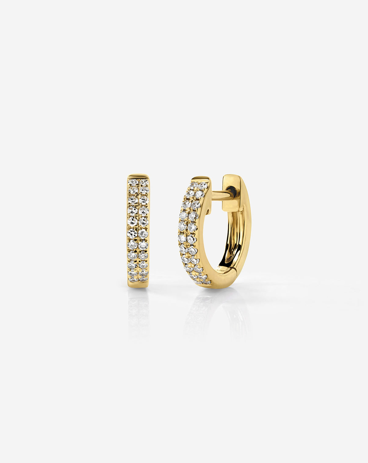 Ring Concierge 14k Yellow Gold Pair of Petite Double Row Huggies