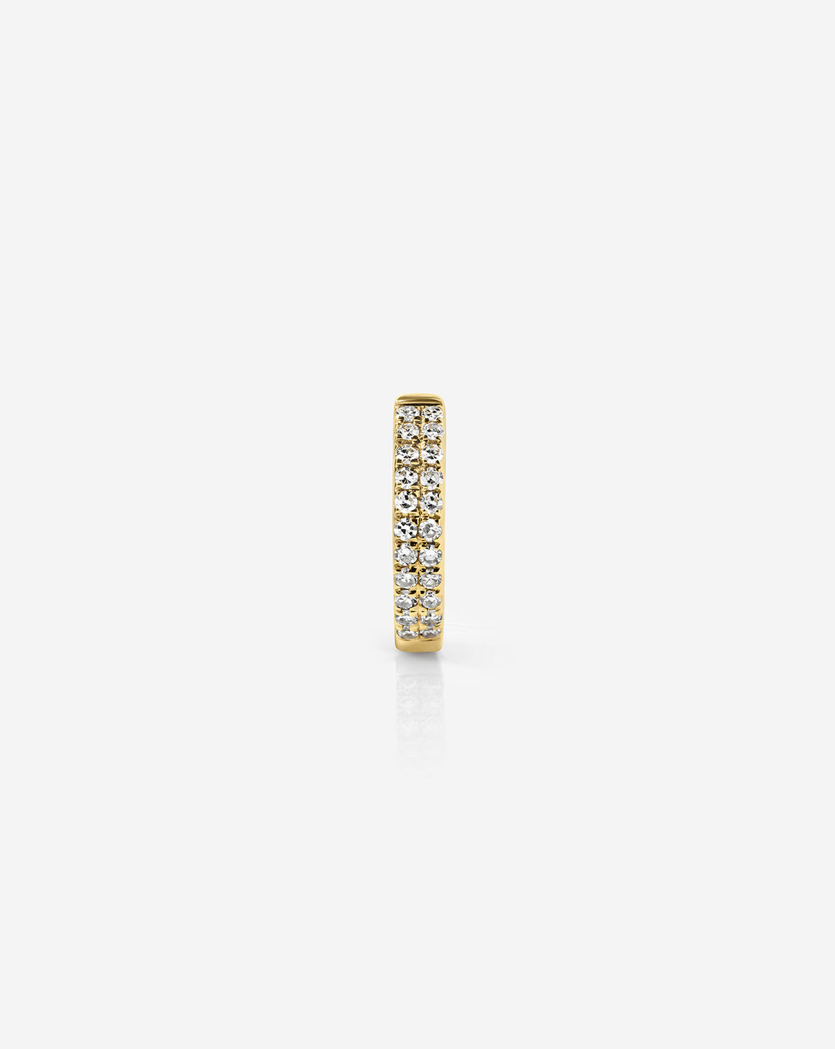 close up detail of Ring Concierge 14k Yellow Gold Petite Double Row Huggies