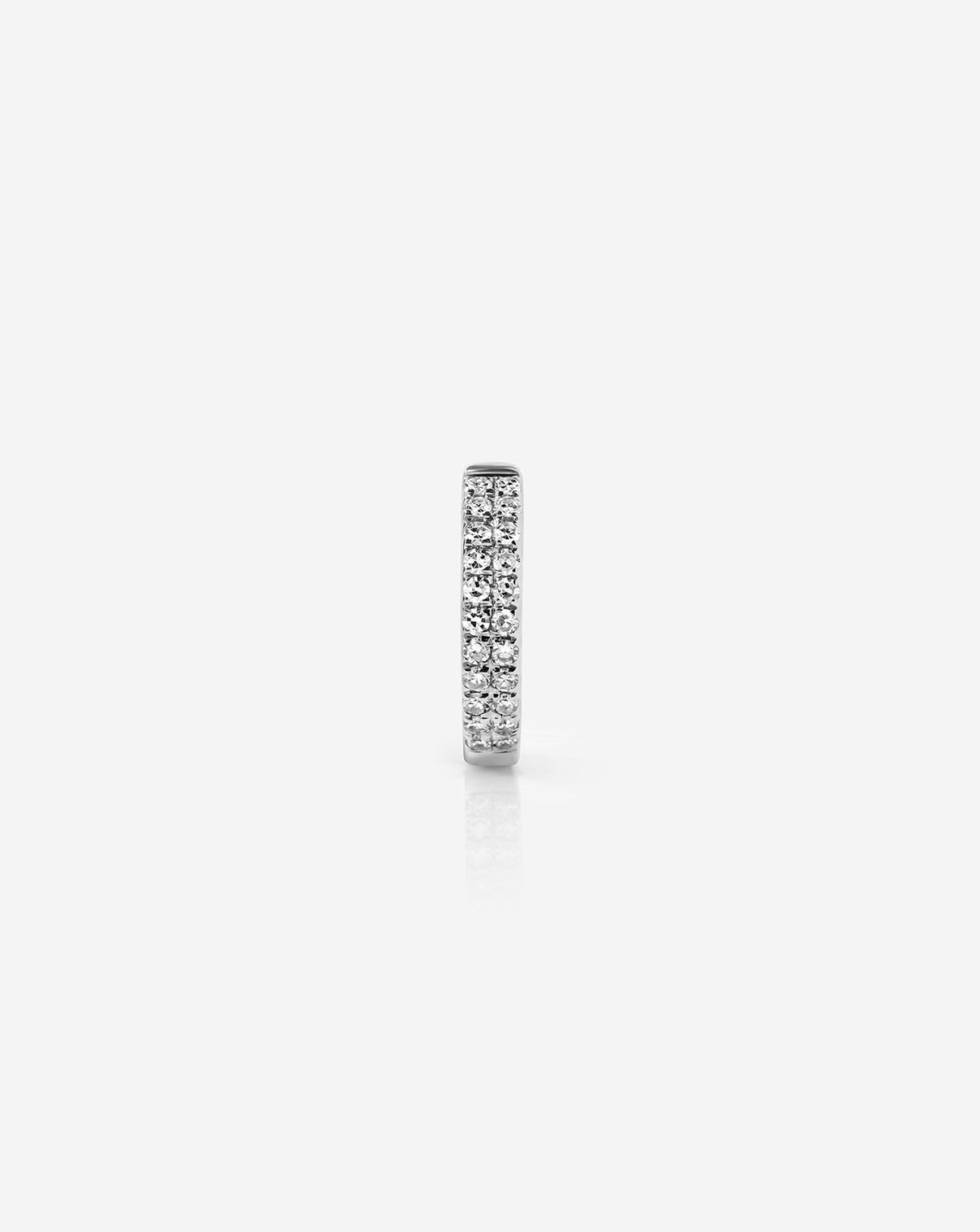 detail of Ring Concierge 14k White Gold Petite Double Row Huggies