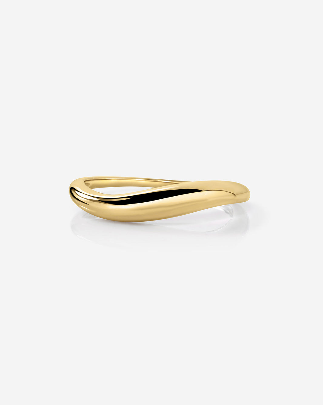 Petite Movement Cloud Ring in 14k Yellow Gold against white background