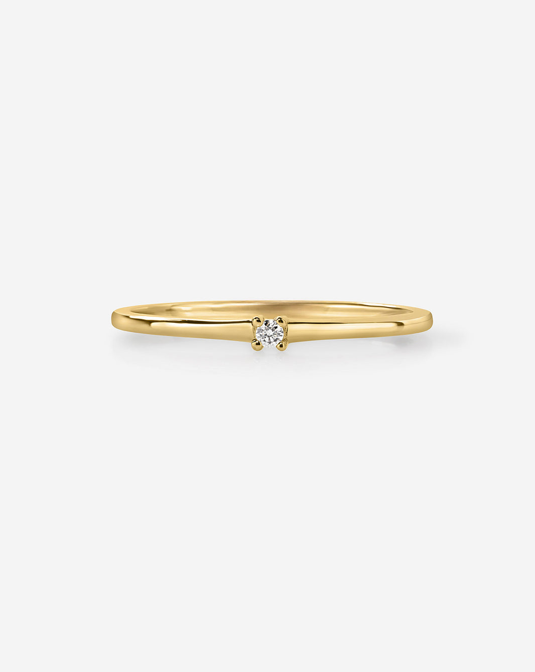 Petite Single Round Diamond Ring product still image in yellow gold