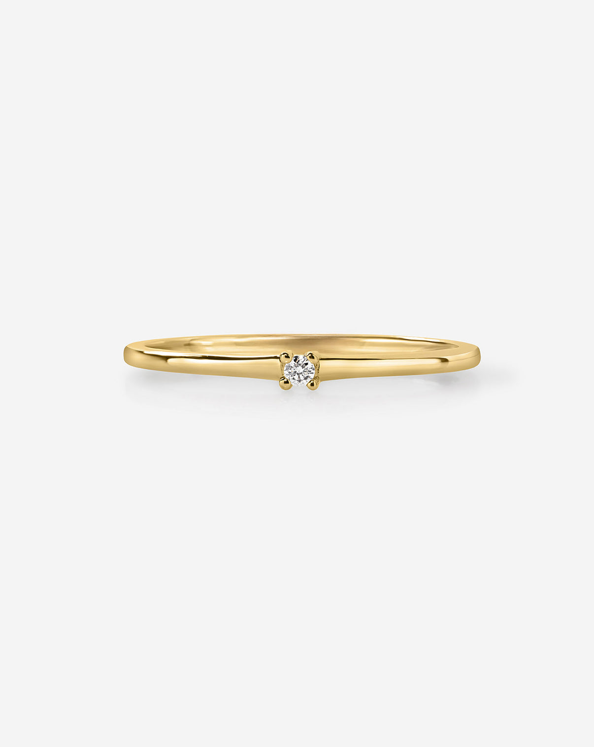 Petite Single Round Diamond Ring product still image in yellow gold