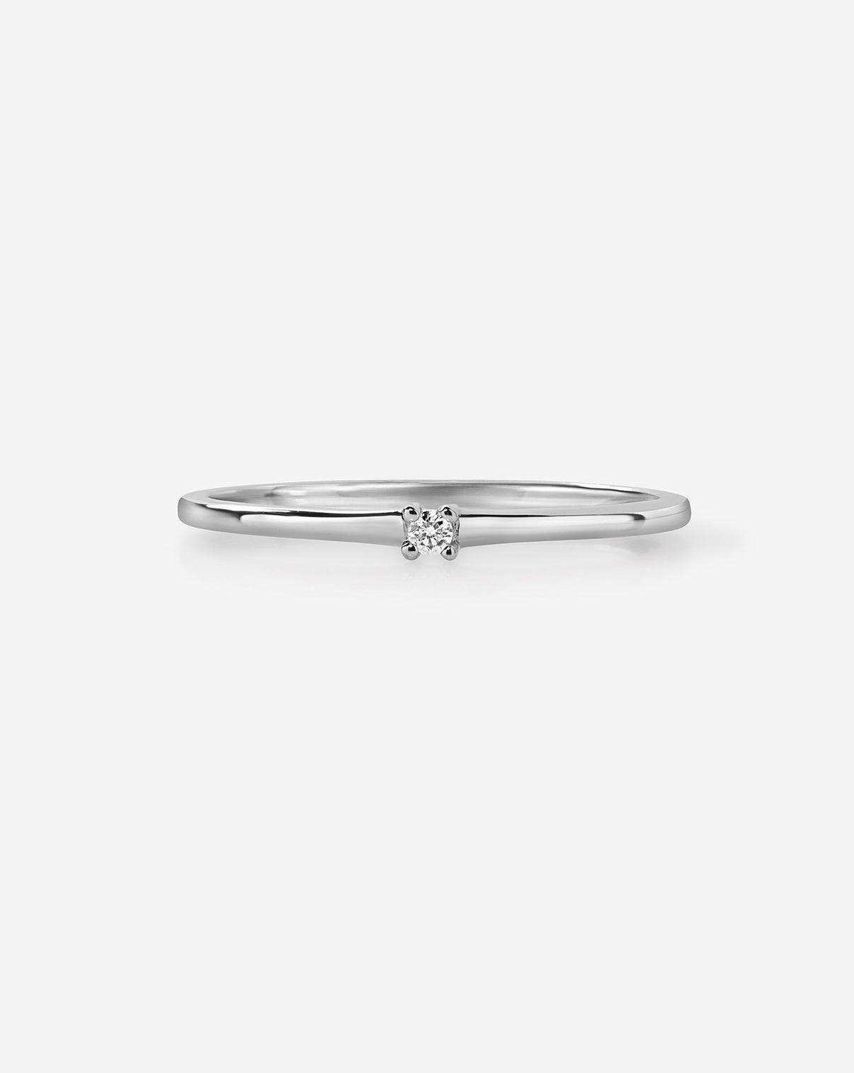 Petite Single Round Diamond Ring product still image in white gold