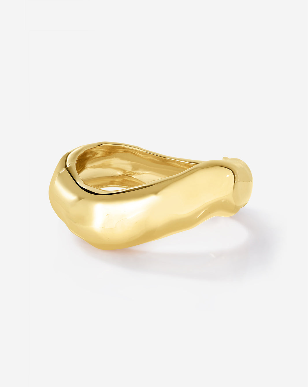 Ring Concierge Melted Bangle in gold featuring organic, fluid curves and sculptural design - front view