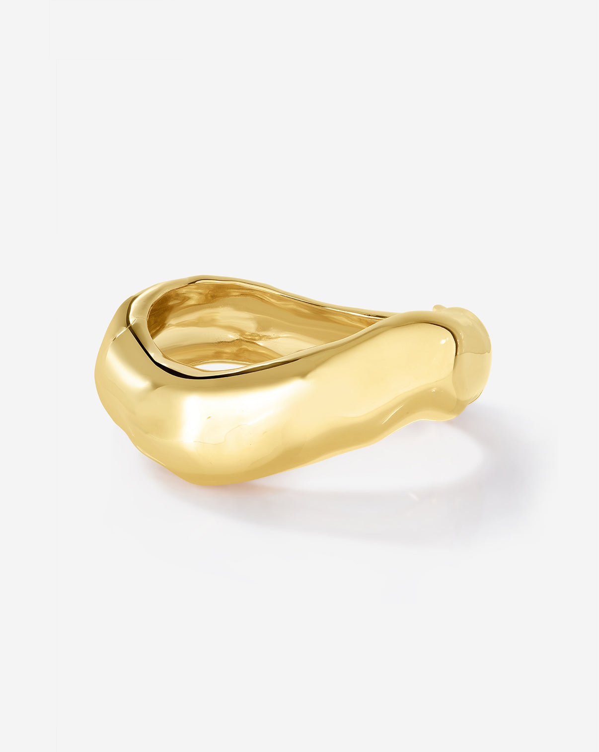 Ring Concierge Melted Bangle in gold featuring organic, fluid curves and sculptural design - front view
