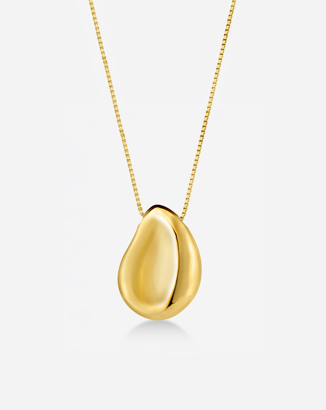 Ring Concierge Melted Pebble Bolo Necklace featuring an organic gold pendant on adjustable cord chain