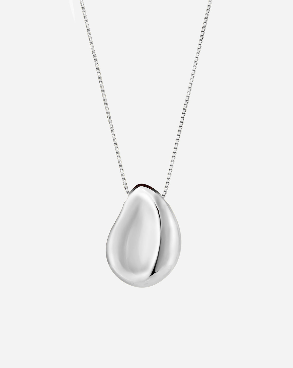 Ring Concierge Melted Pebble Bolo Necklace featuring a sterling silver pendant on adjustable cord chain