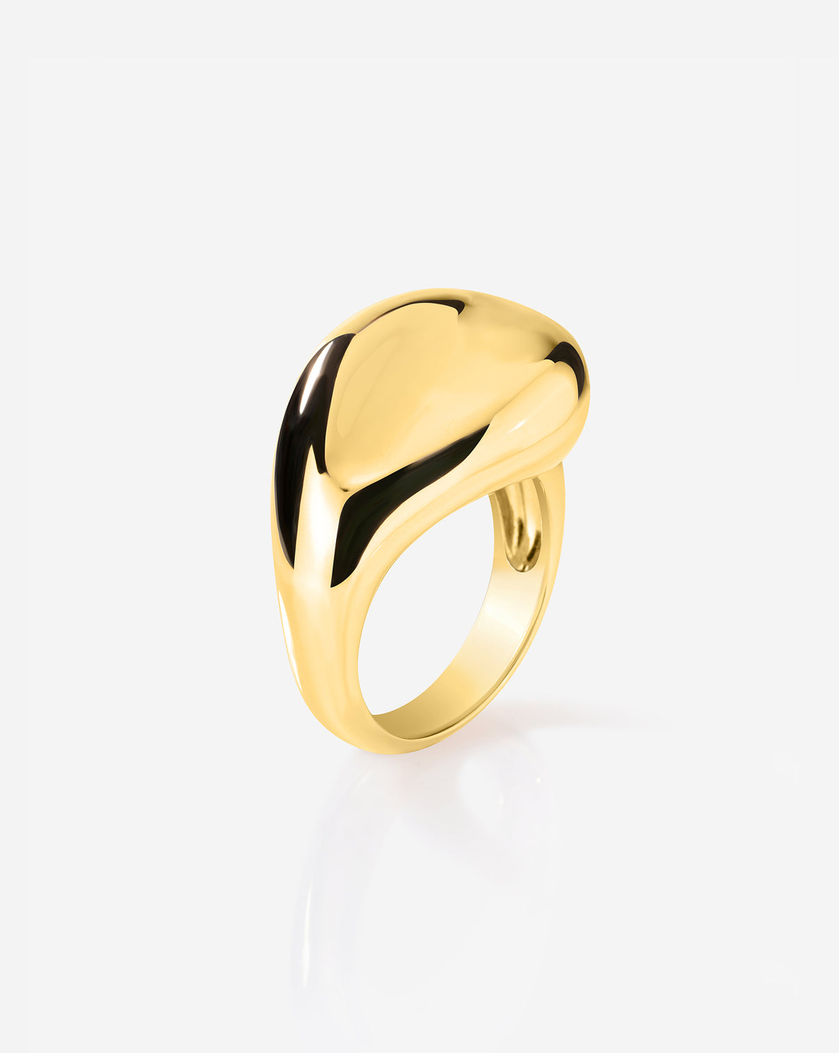  Side profile of Ring Concierge Melted Pebble Ring displaying the ring's dimensional depth and sculptural silhouette 