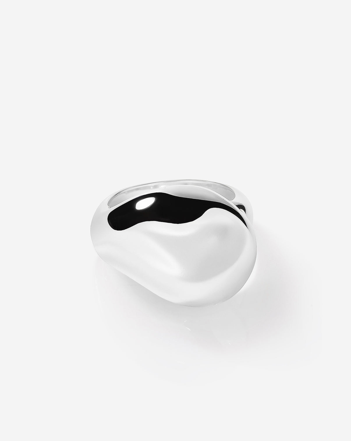 Melted Pebble Ring in Silver featuring organic, sculptural design with smooth, flowing curves