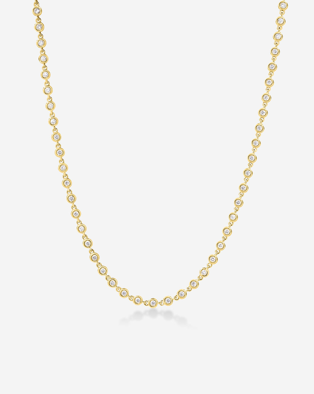Bezel Lab Diamond Necklace in 14k solid gold