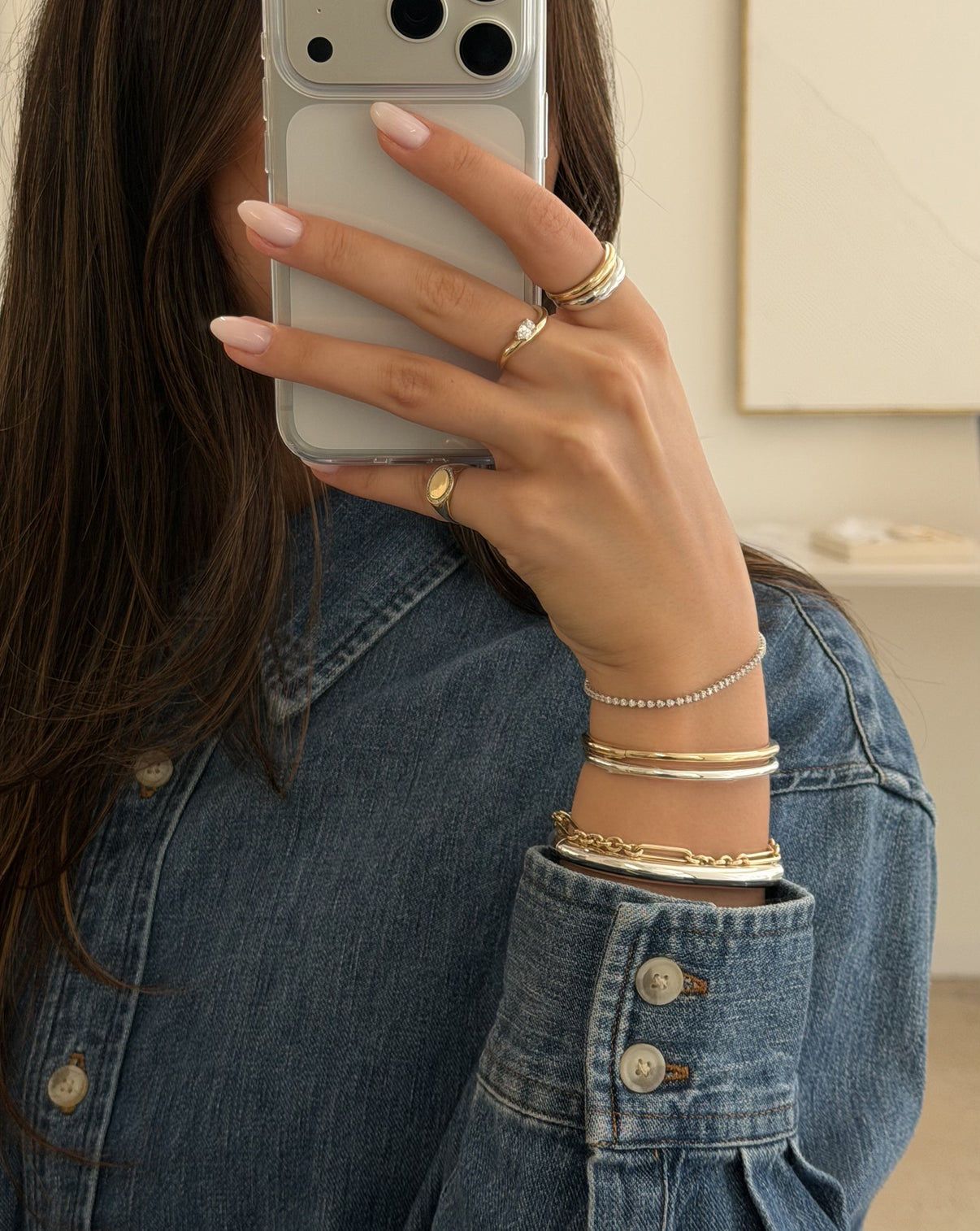 14k yellow gold, 14k white gold, sterling silver