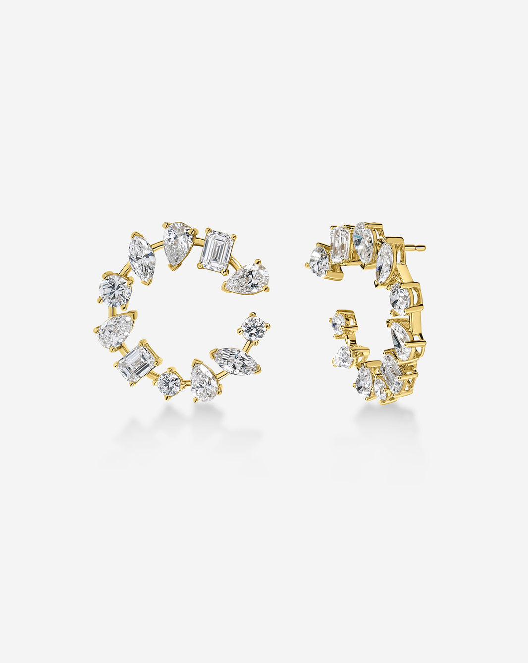 Mixed Shape Lab Diamond Circle Studs