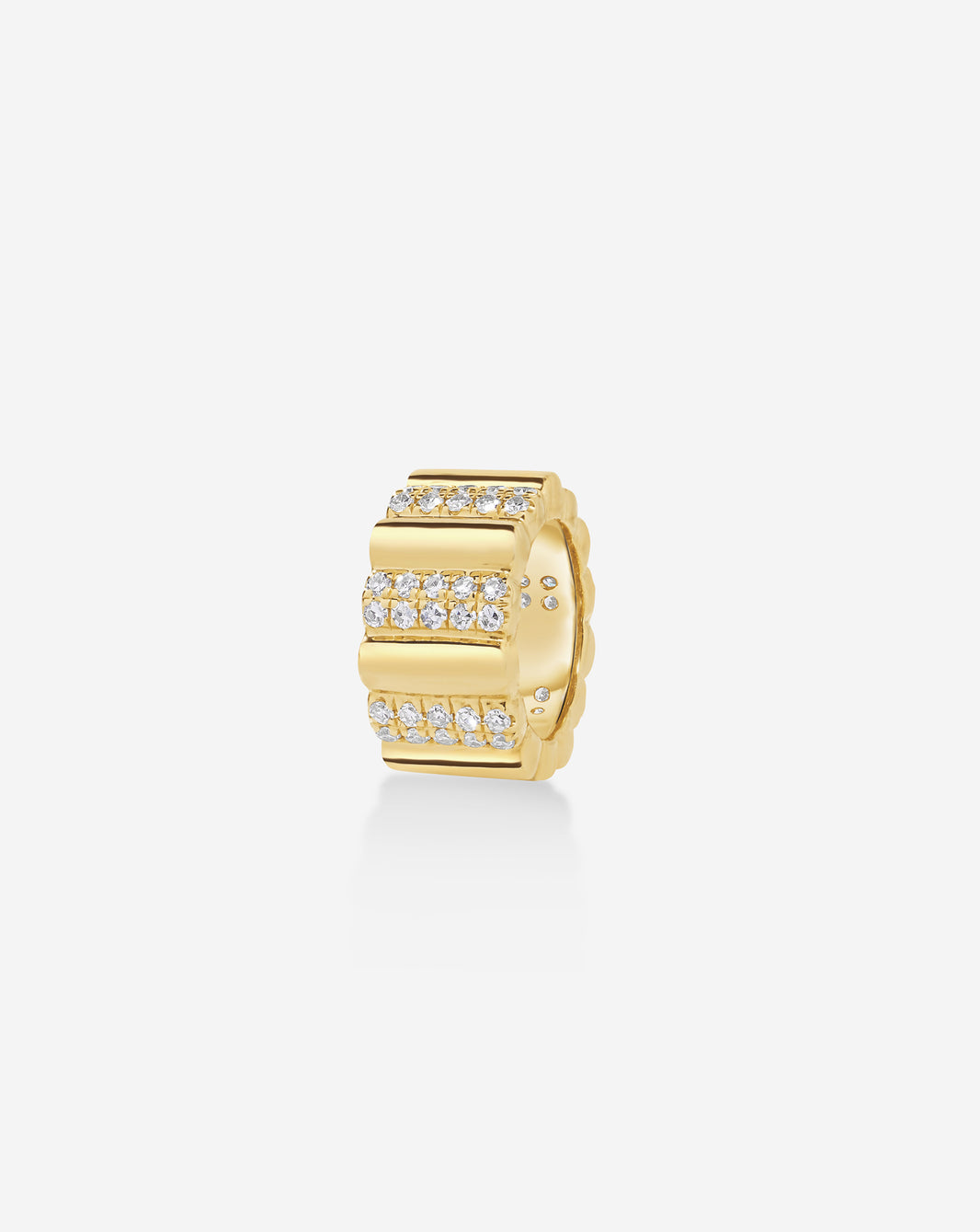 Lab Diamond Ribbed Eternity Bead