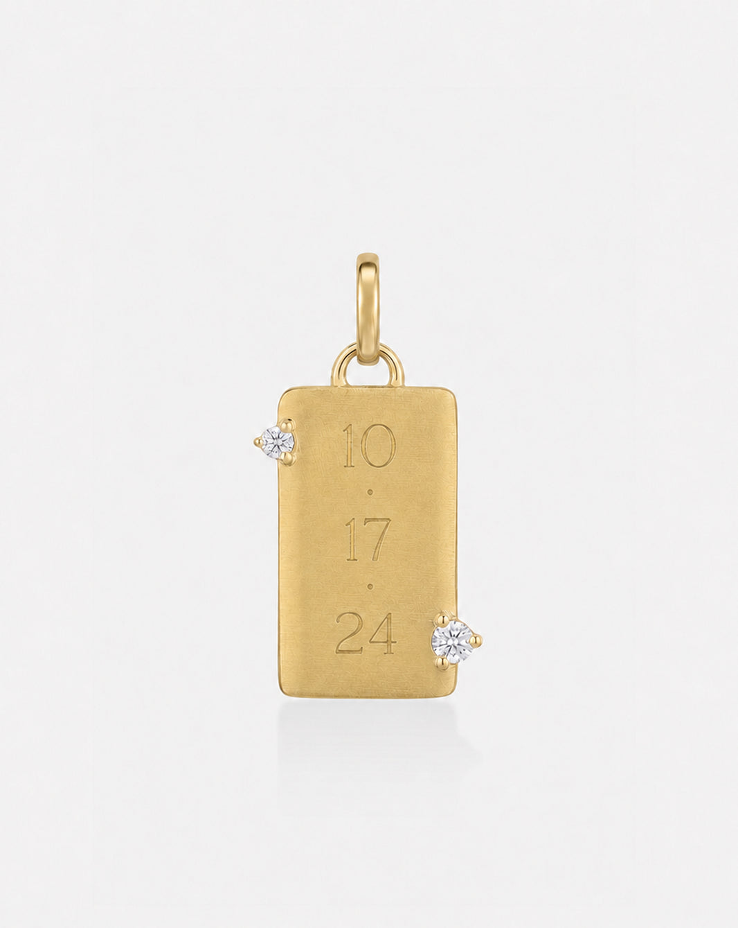 Engravable Diamond Rectangle Pendant