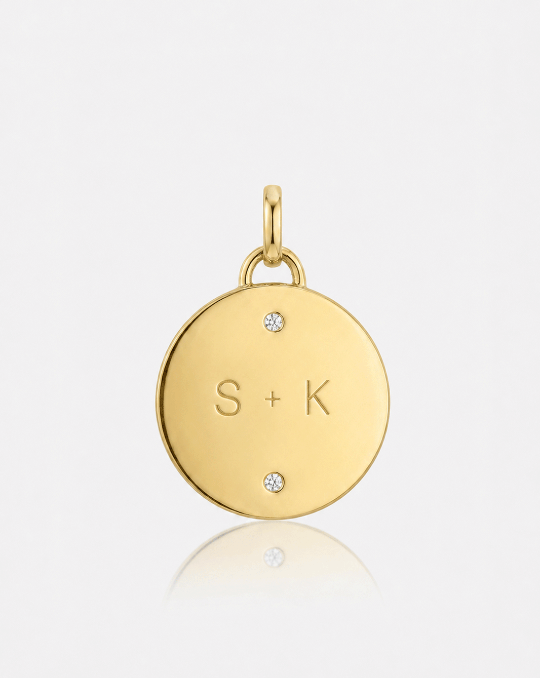 Reversible Engravable Round Diamond Pendant