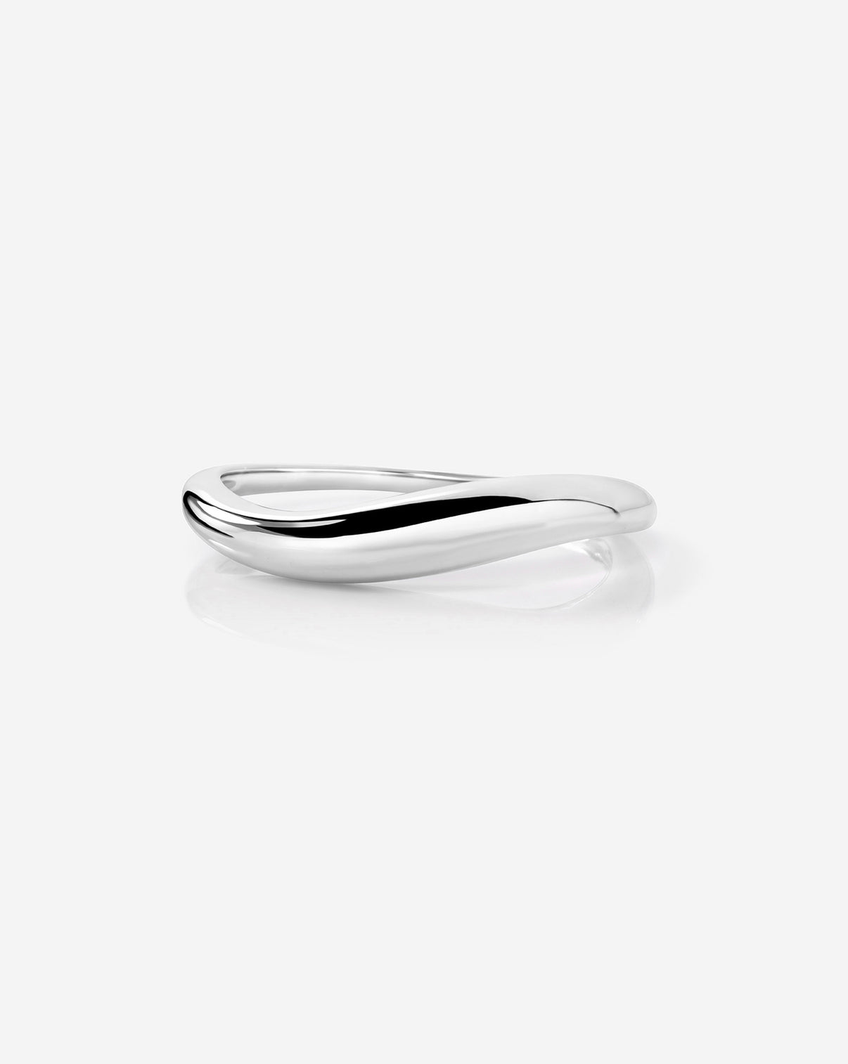 Petite Movement Cloud Ring in sterling silver against white background