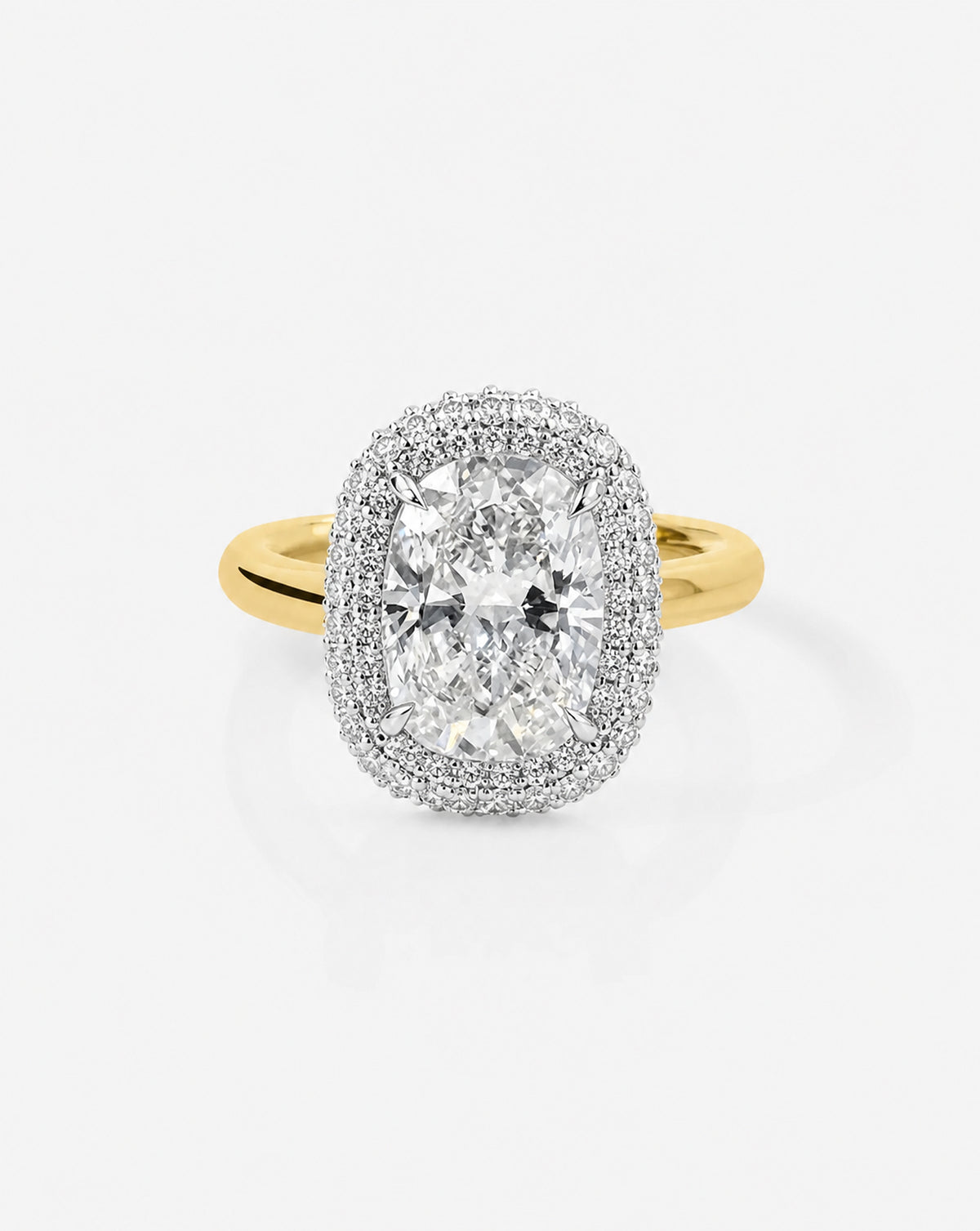 Cushion Cloud Bezel with Pavé Halo in Platinum Front View 44830239424600
