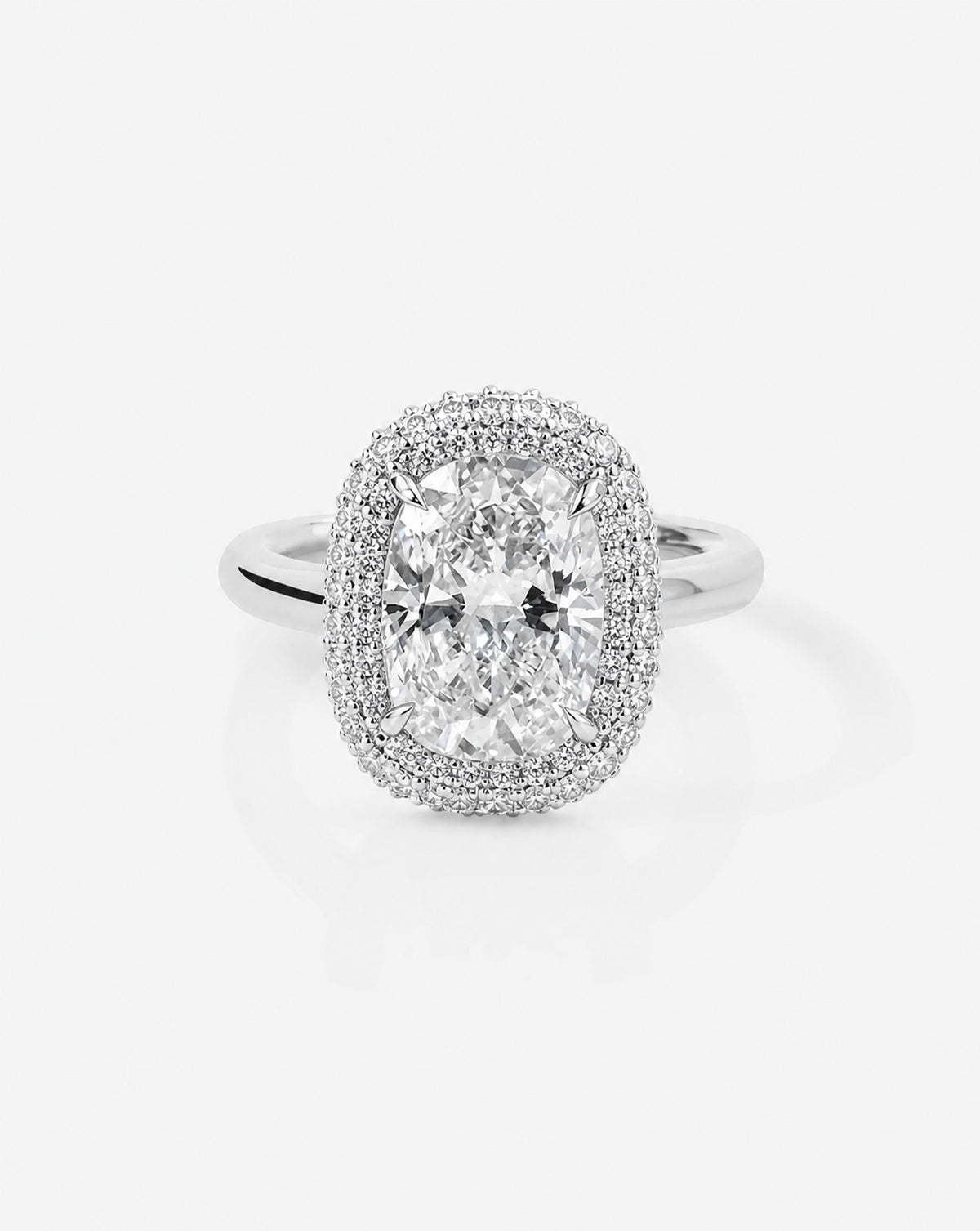 Cushion Cloud Bezel with Pavé Halo in Platinum Front View 44830238736472