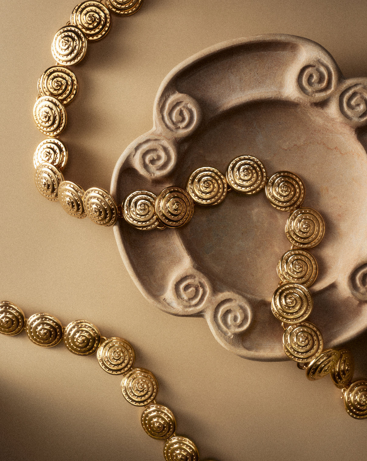 still life image of Sundial Bracelet and Sundial Necklace