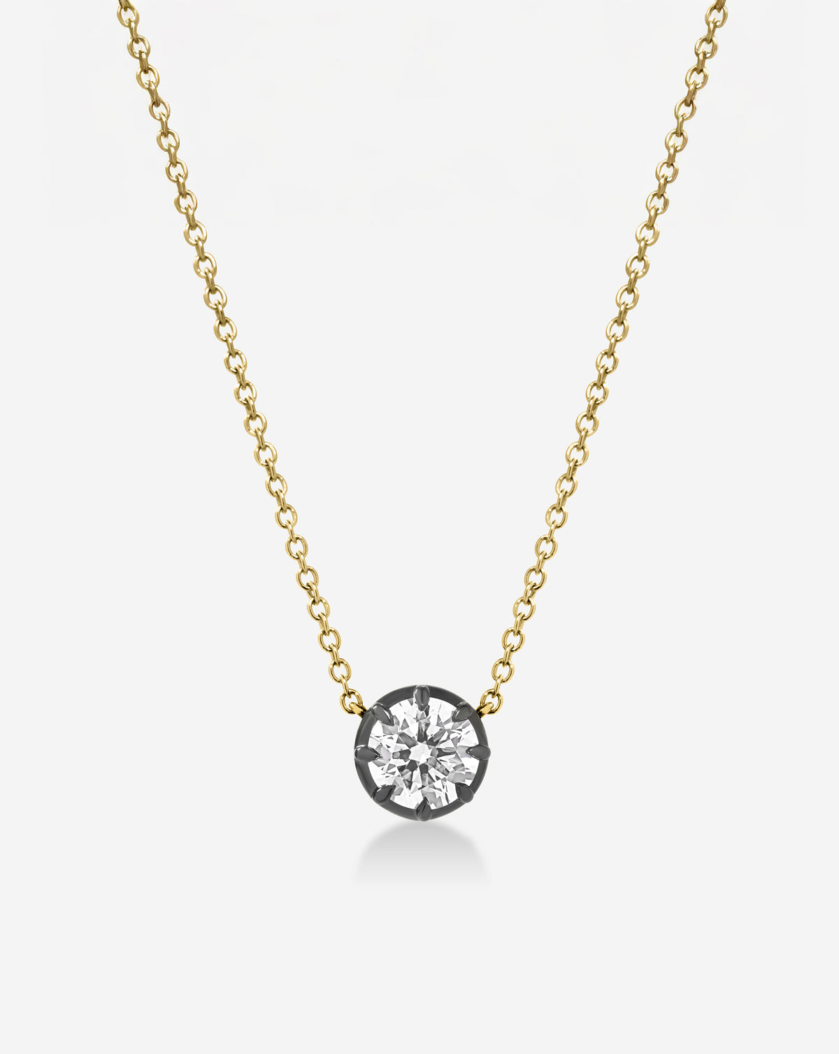 Georgian pendant necklace with 0.75 carat lab grown diamond in 14k gold