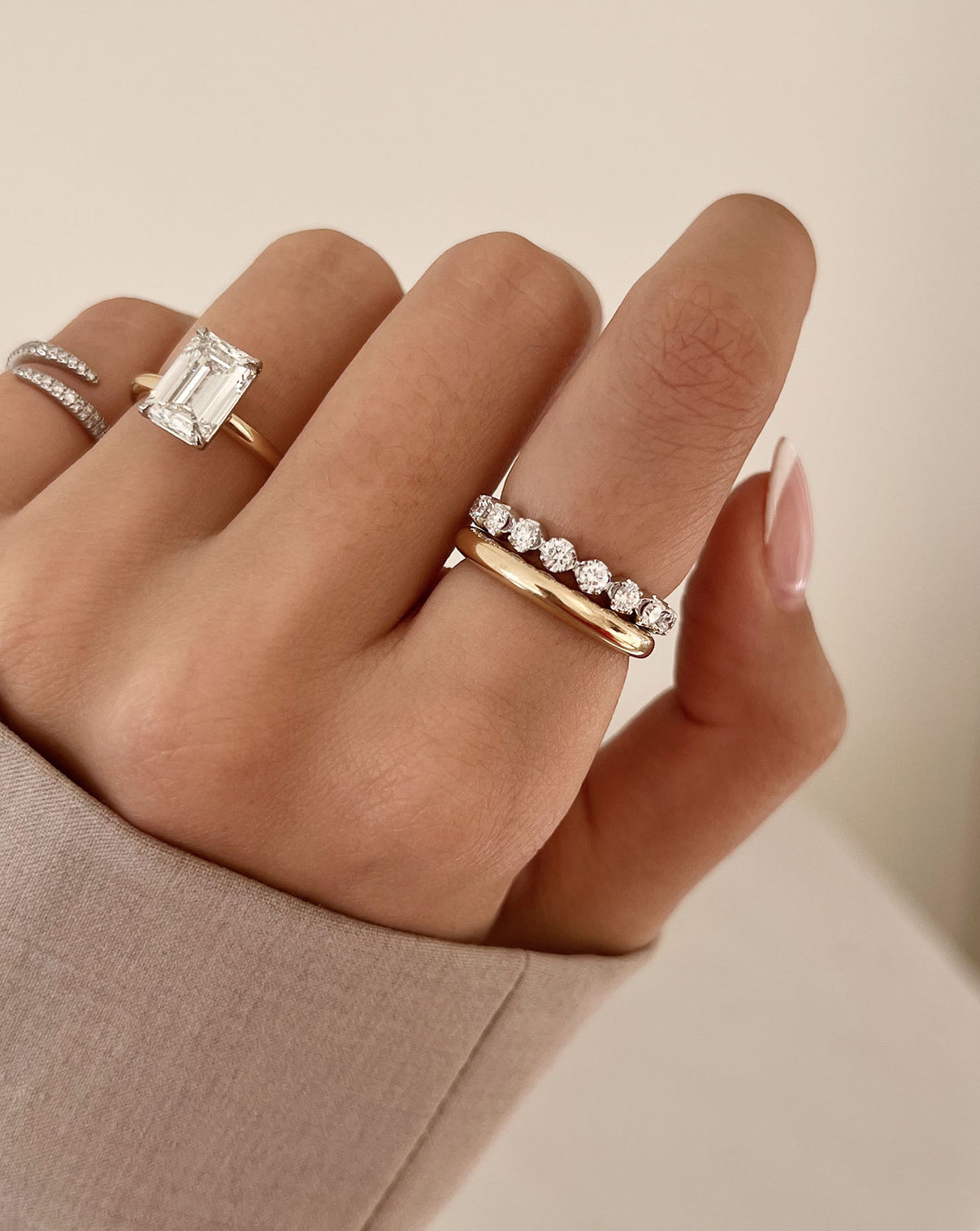 ring stacked with gold cloud ring global