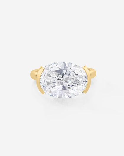 3.32 carat 14K Yellow Gold Oval Lab Diamond ring in The Edge