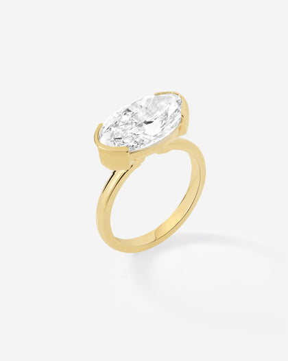 3.32 14K Yellow Gold Oval Lab Diamond in The Edge