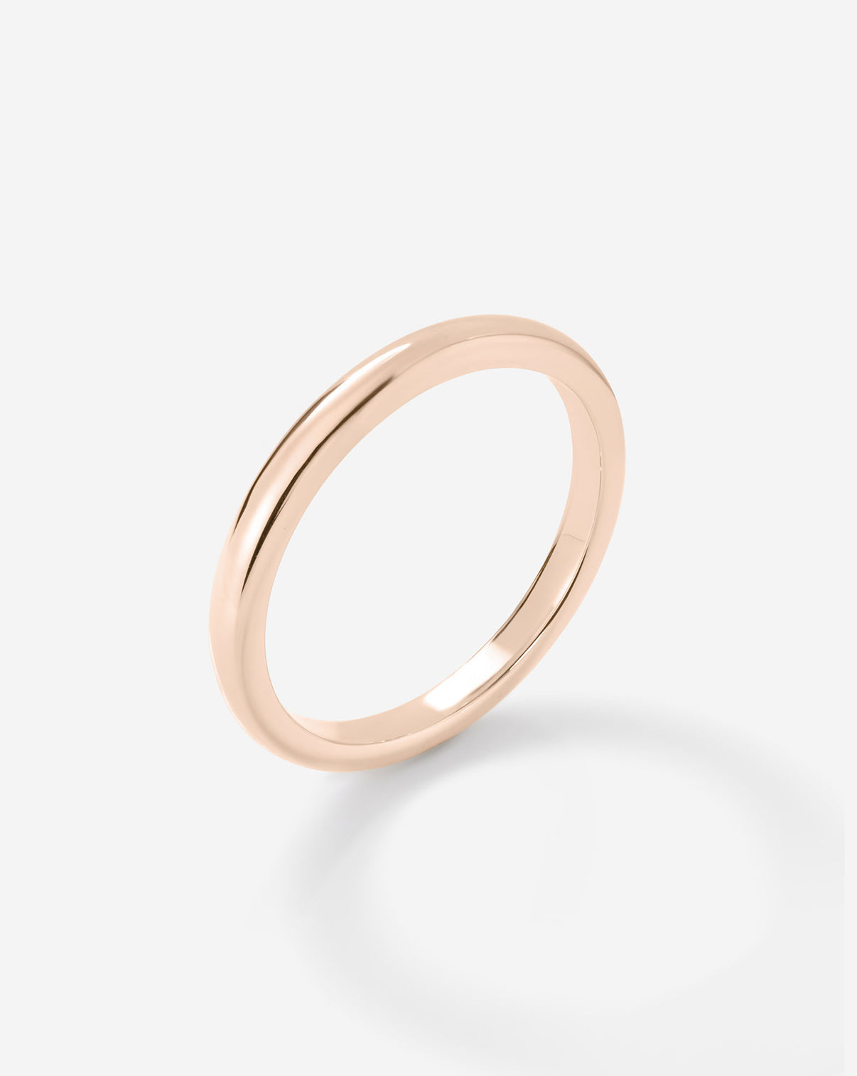2 mm Cloud Band wedding ring in r14k Rose Gold side view