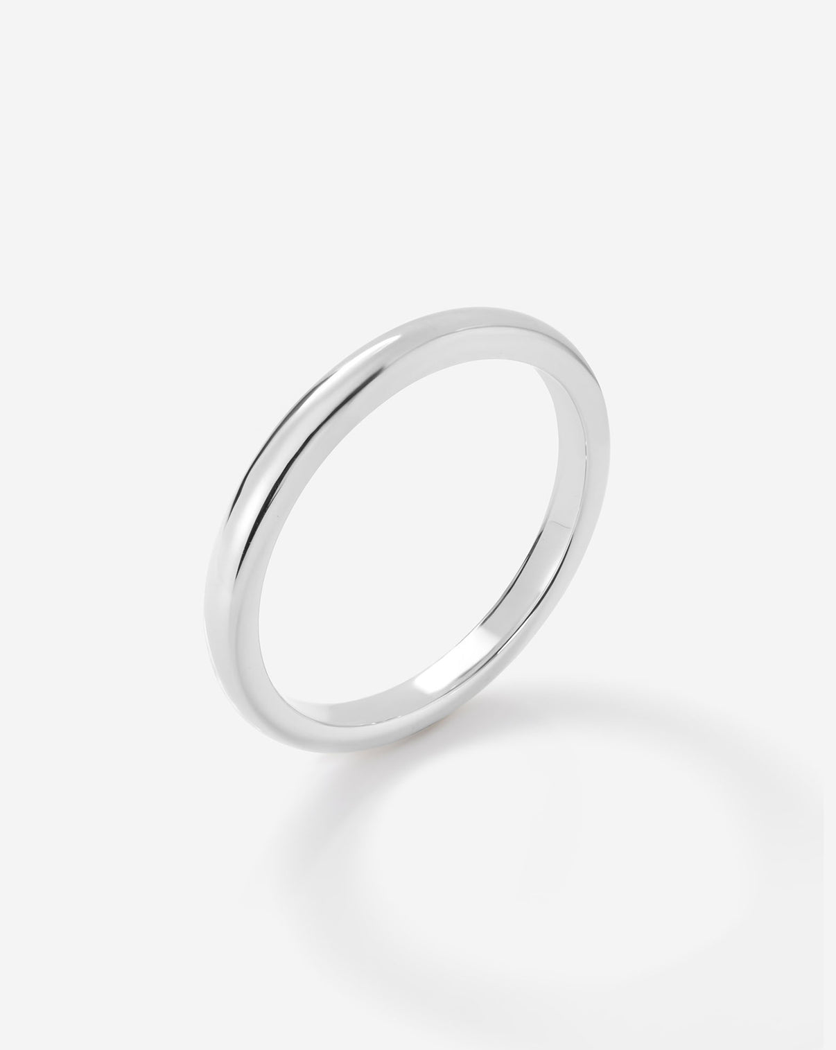 2 mm Cloud Band wedding ring in 14k White Gold side view