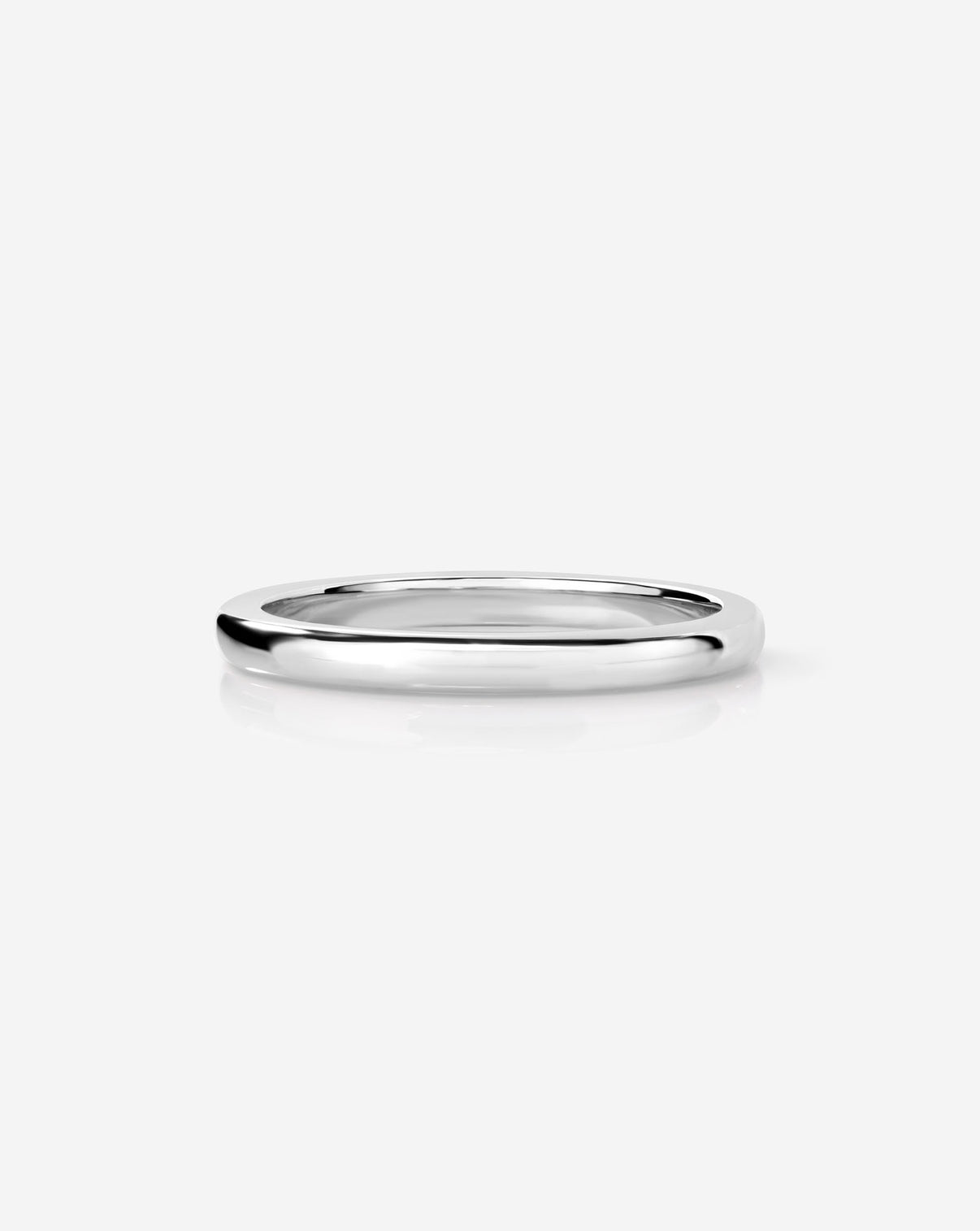 2 mm Cloud Band wedding ring in 14k White Gold