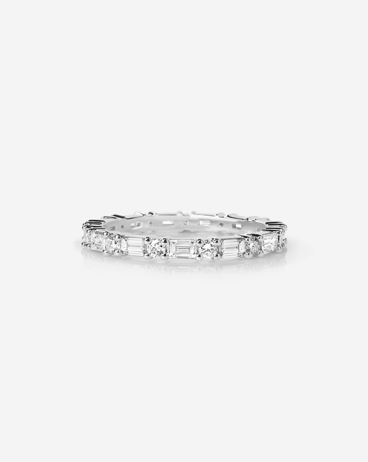 Ring Concierge Baguette + Round Diamond Eternity Band Platinum
