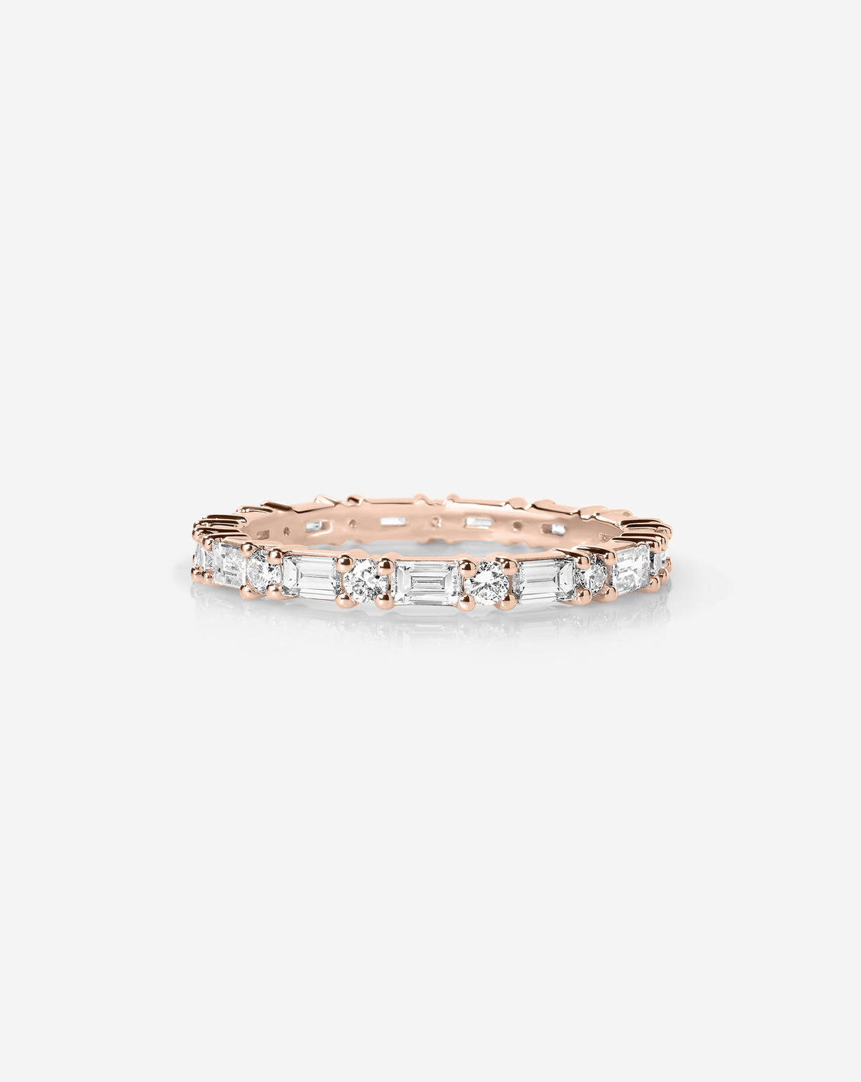 Ring Concierge Baguette + Round Diamond Eternity Band 14K Rose Gold