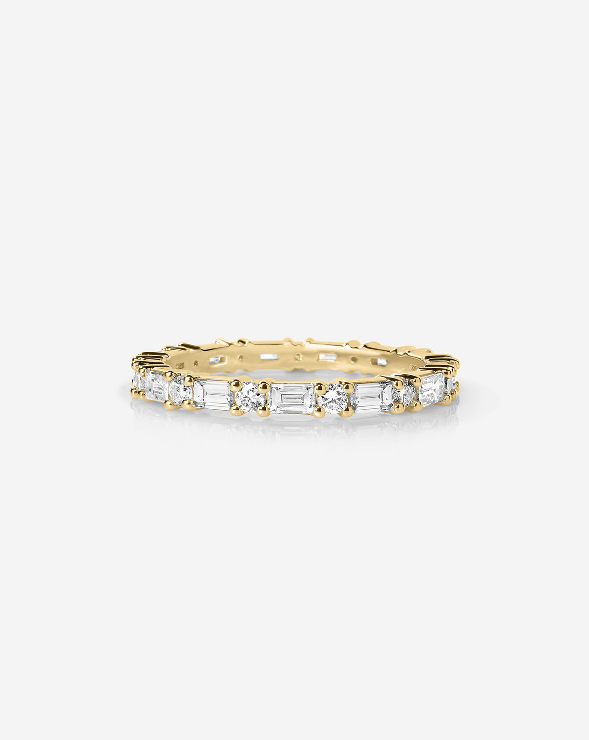 Ring Concierge Baguette + Round Diamond Eternity Band 14K Yellow Gold