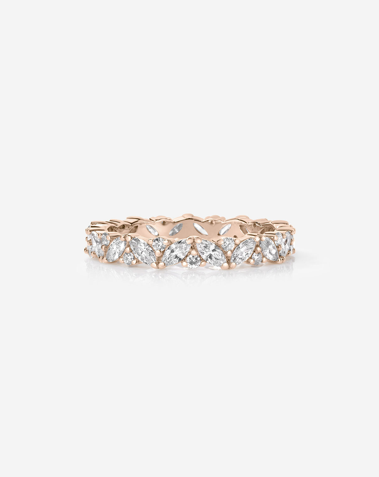 Ring Concierge Marquise Cluster Diamond Eternity Band 14k Rose Gold
