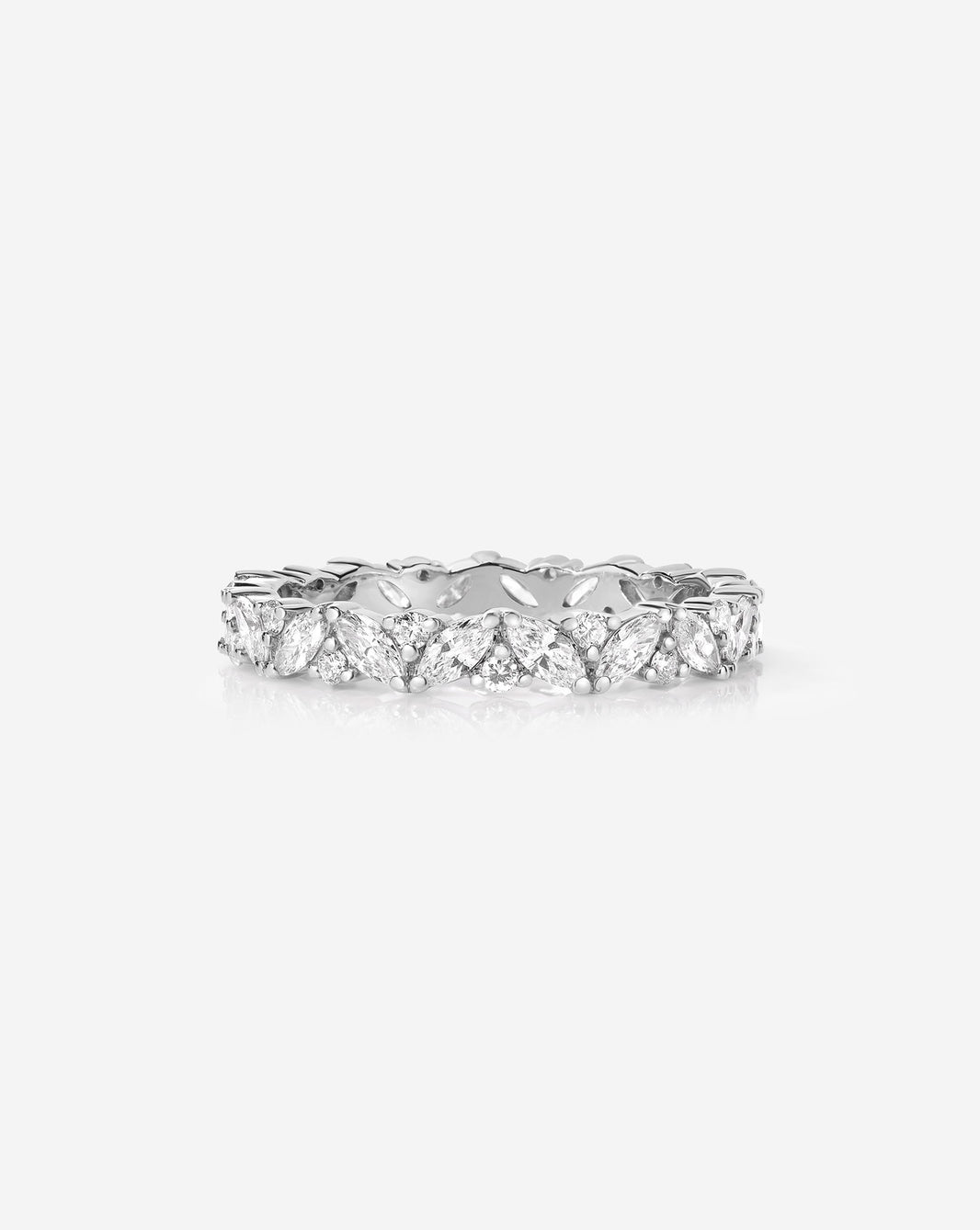 Ring Concierge Marquise Cluster Diamond Eternity Band Platinum flat lay image