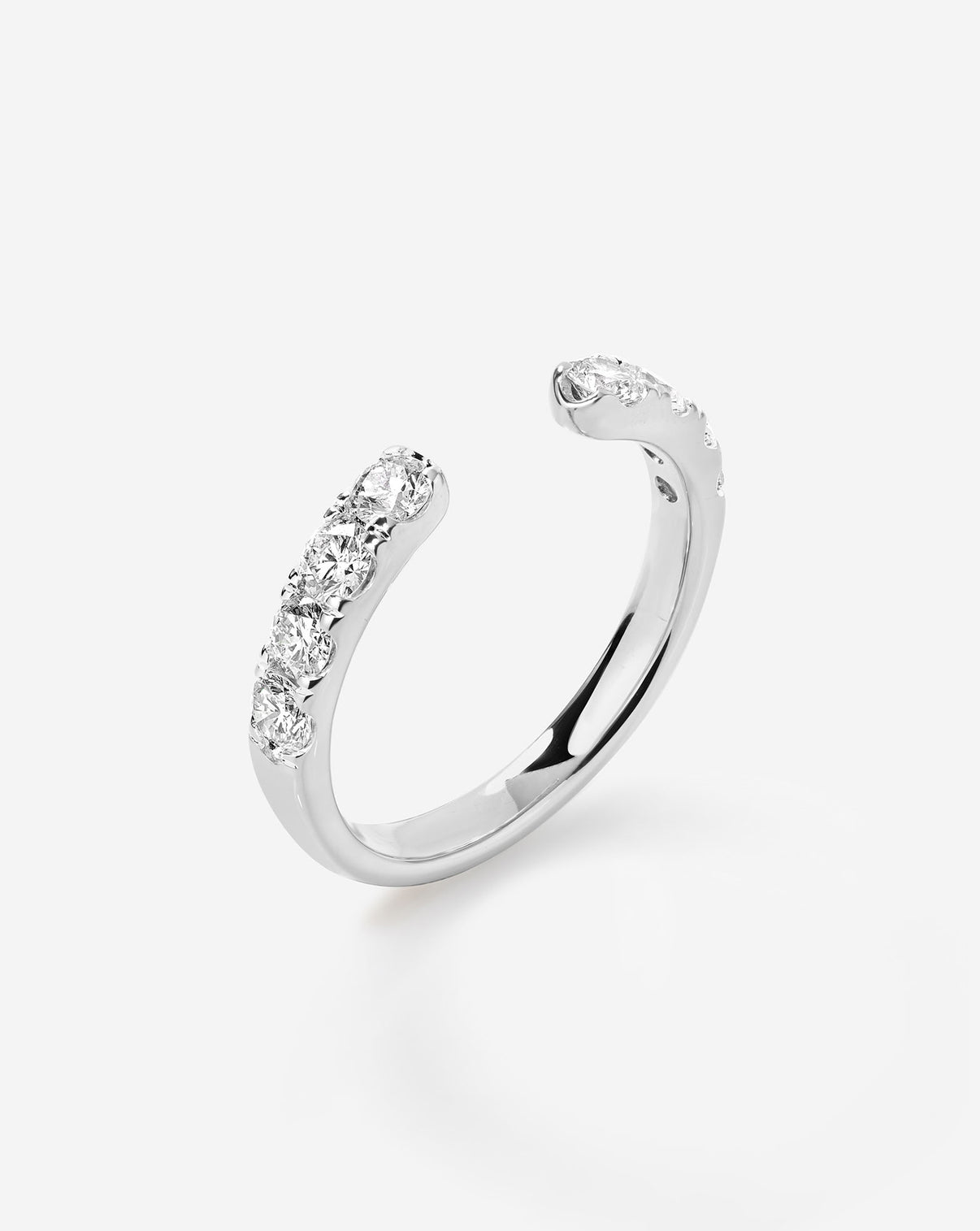 Open Diamond Band in 14K White Gold side view
