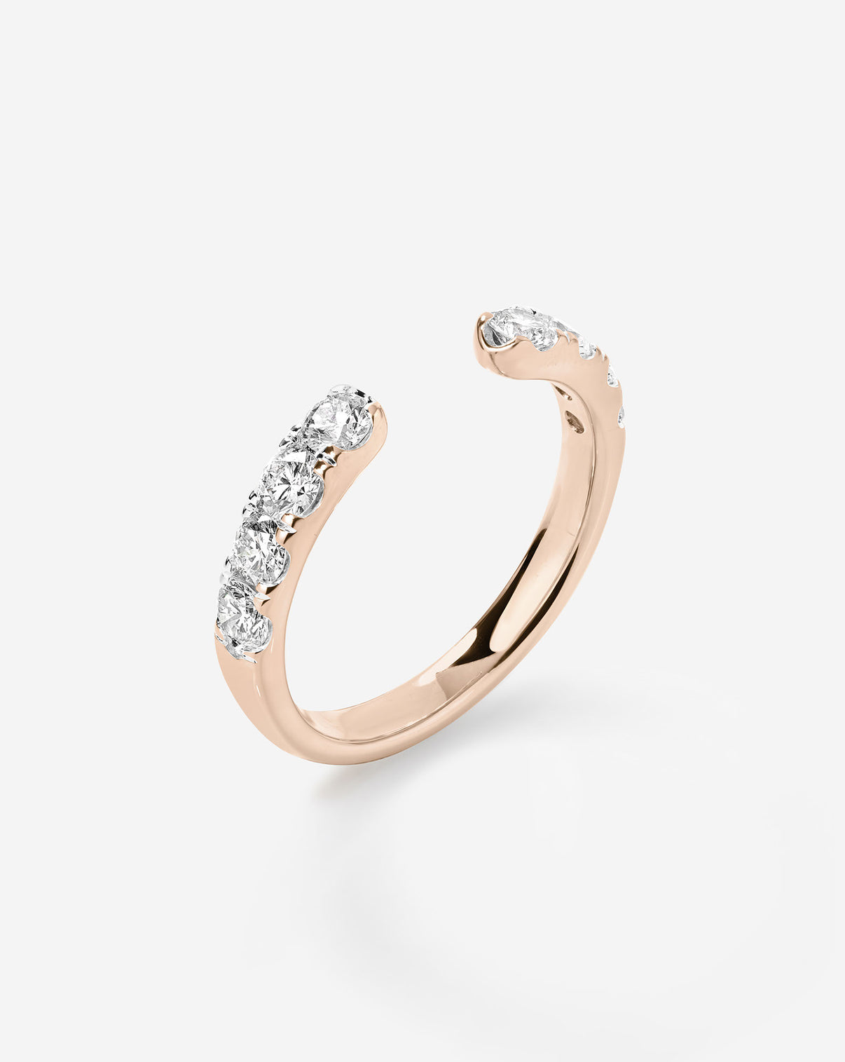 Open Diamond Band in 14K Rose Gold side view