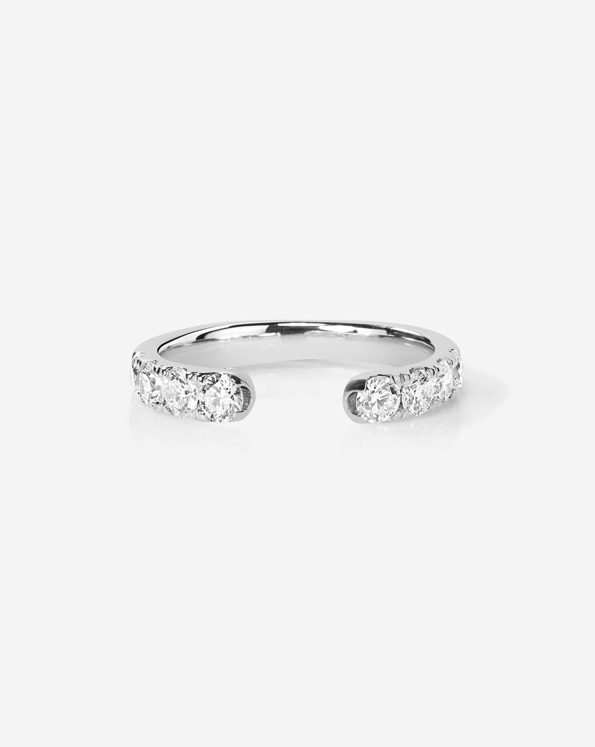 Open Diamond Band in 14K White Gold
