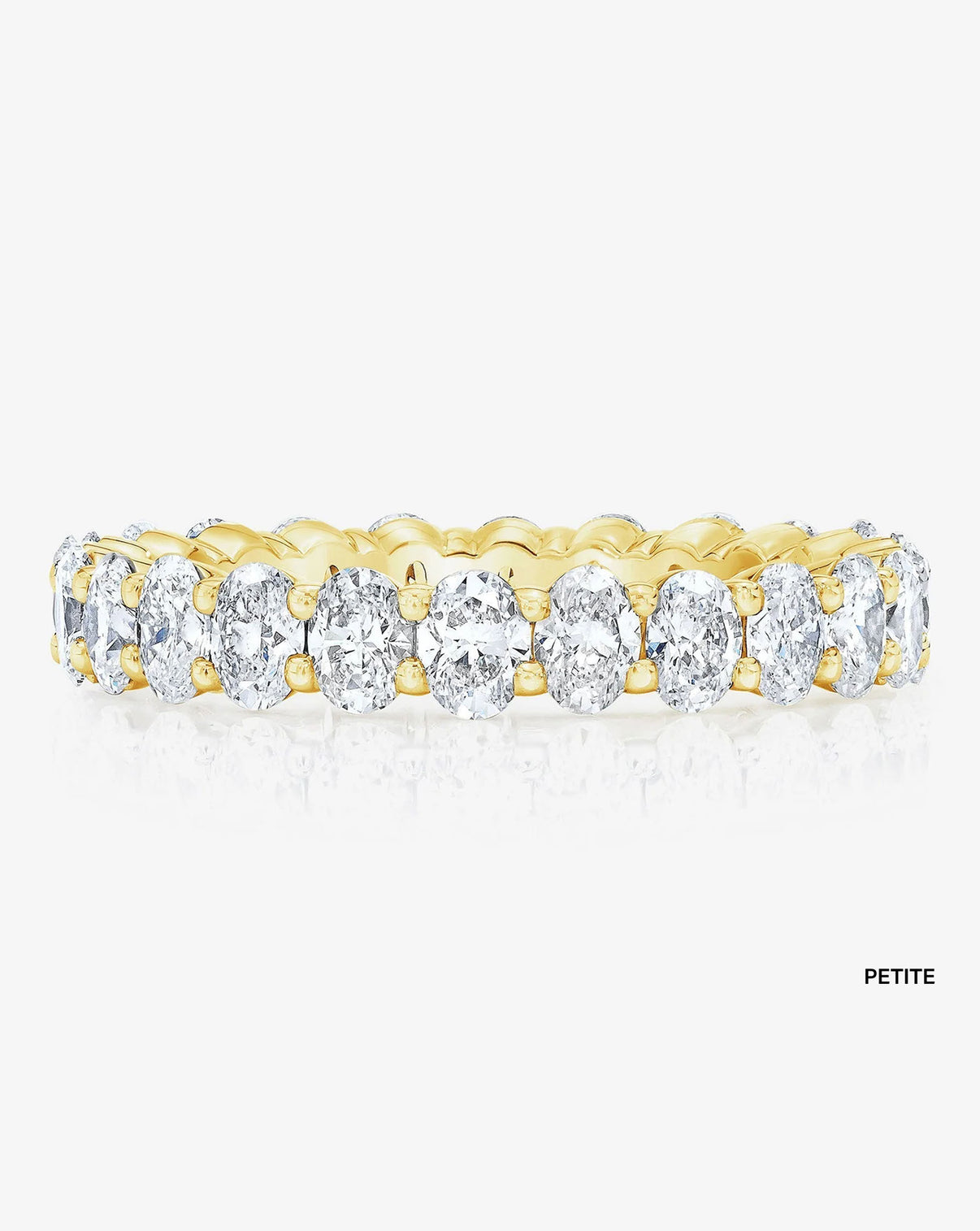 Petite 2 carat weight Oval Diamond Band in 14K Yellow Gold 2 ctw