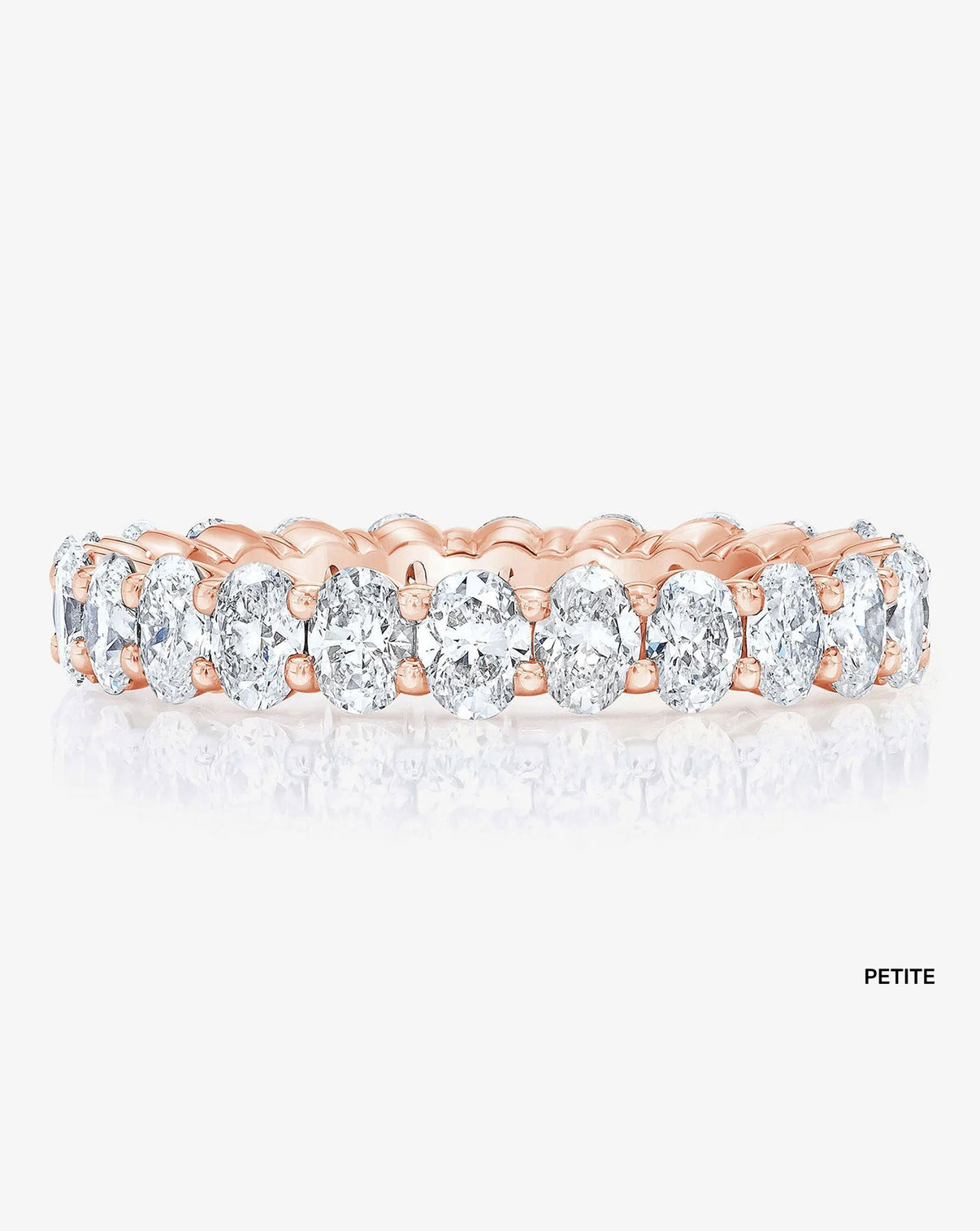 Petite 2 carat weight Oval Diamond Band in 14K Rose Gold 2 ctw