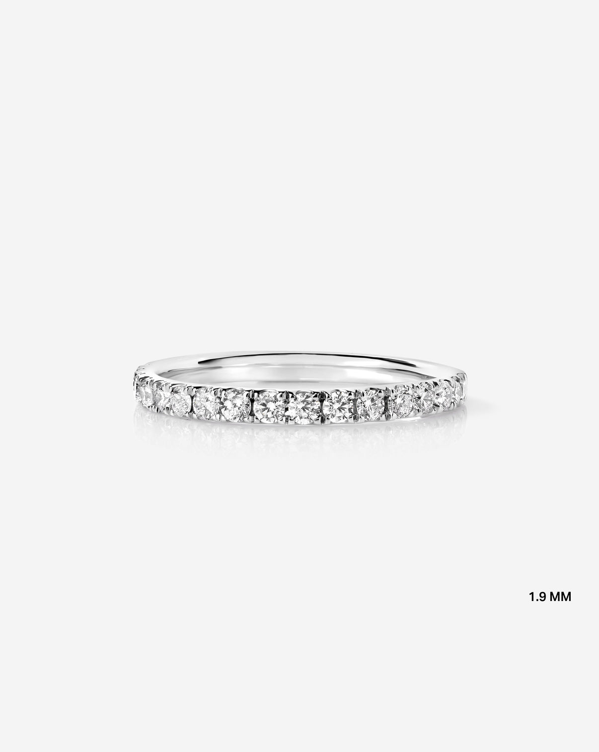 1.9mm Perfect Pavé Half Eternity Diamond Ring in Platinum