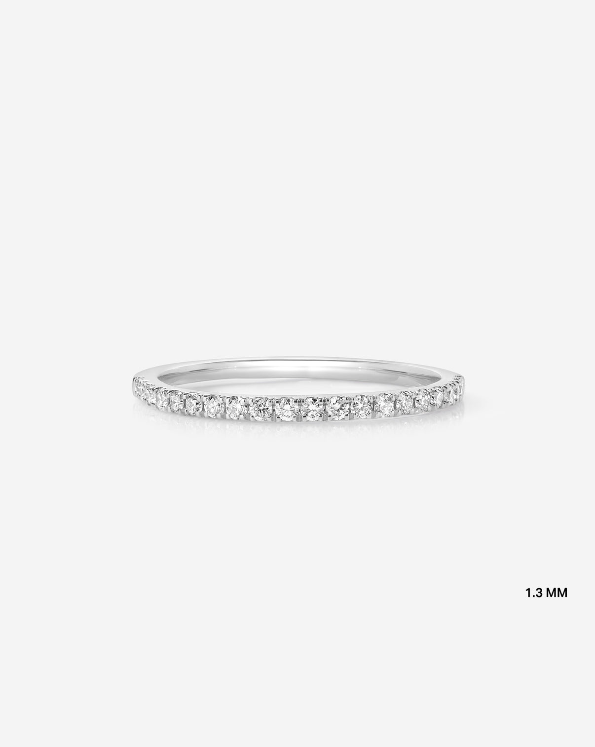 1.3mm Perfect Pavé Half Eternity Diamond Ring in Platinum