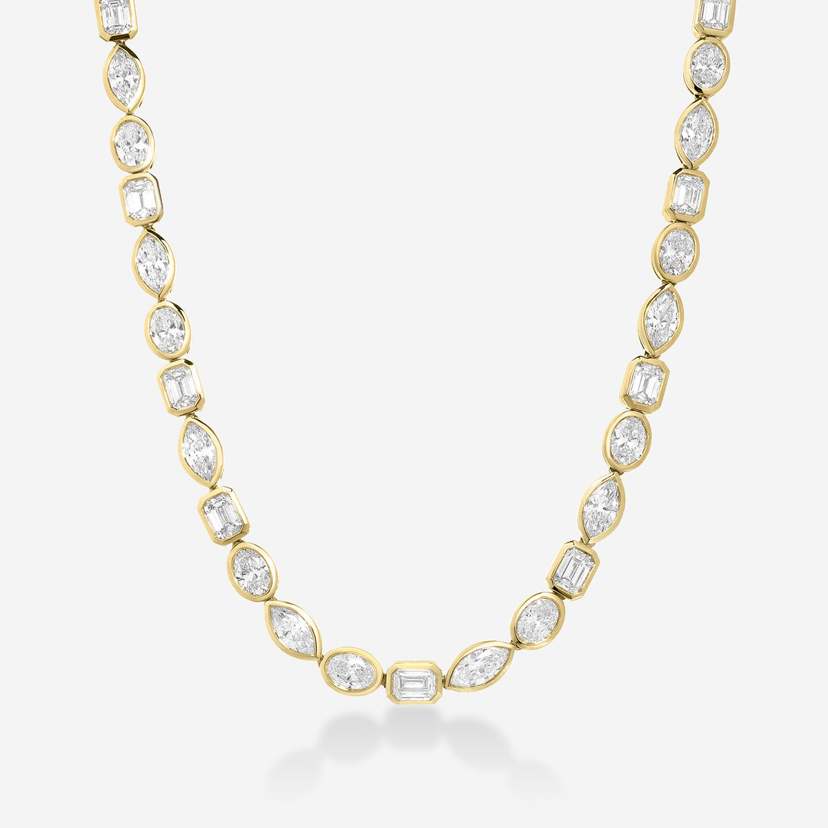 Bezel Mixed Shapes Tennis Necklace – Ring Concierge