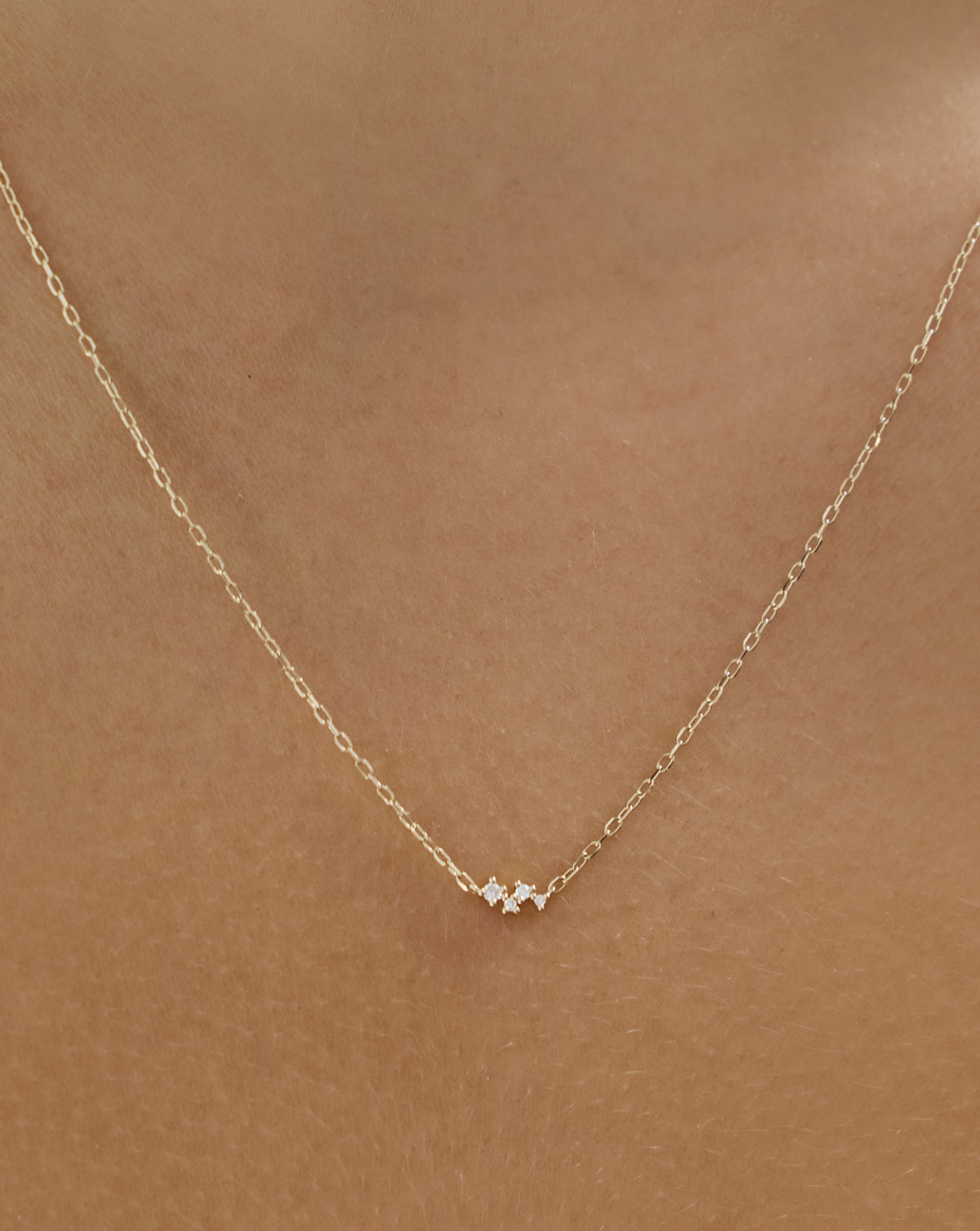 Ring Concierge Diamond Cluster Necklace on model, Holiday Collection