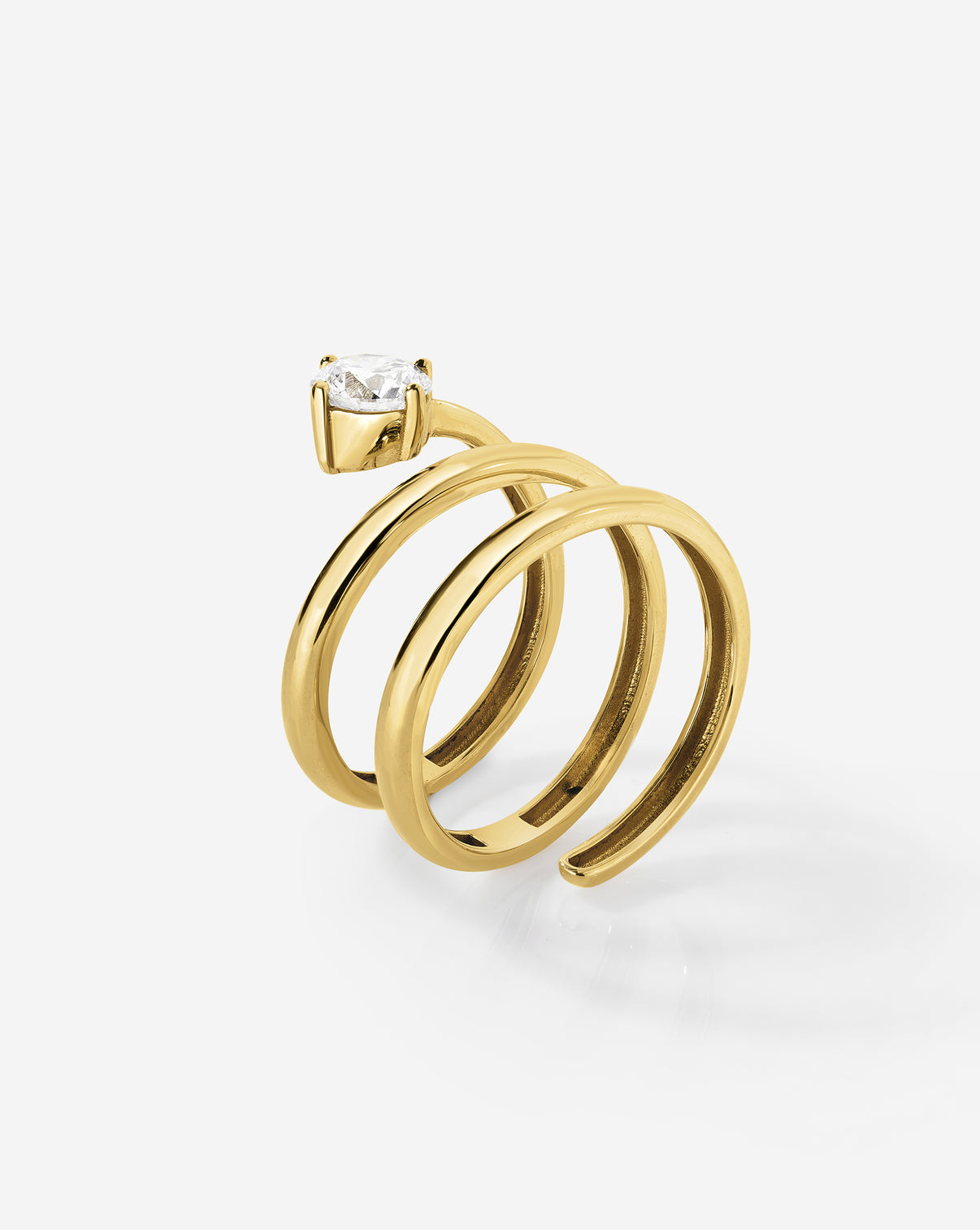 Ring Concierge Diamond Coil Ring 14k gold with VS clarity lab diamond, Holiday Collection piece