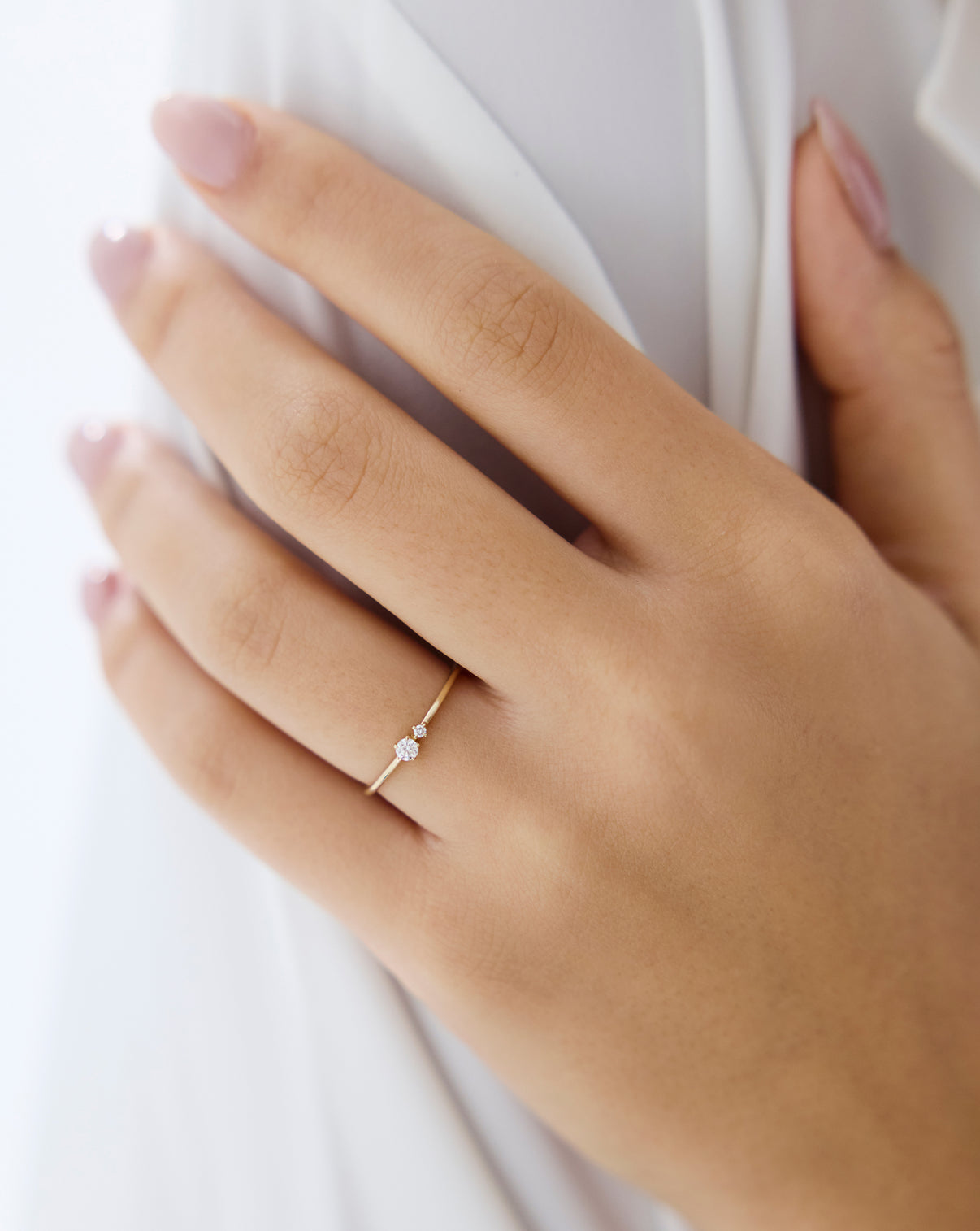 Ring Concierge Double Diamond Ring styled on hand - Holiday Collection gift idea