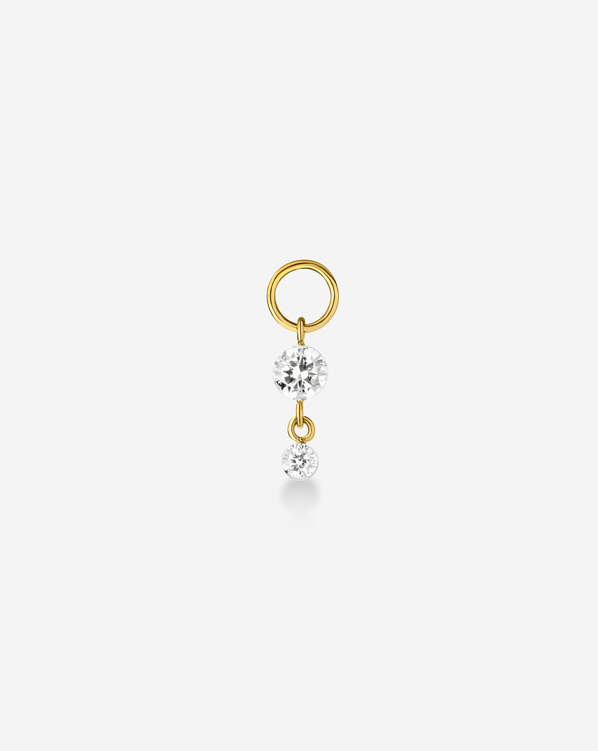 Ring Concierge Drop Round Huggie Charm - Holiday Collection diamond earring charm on white background