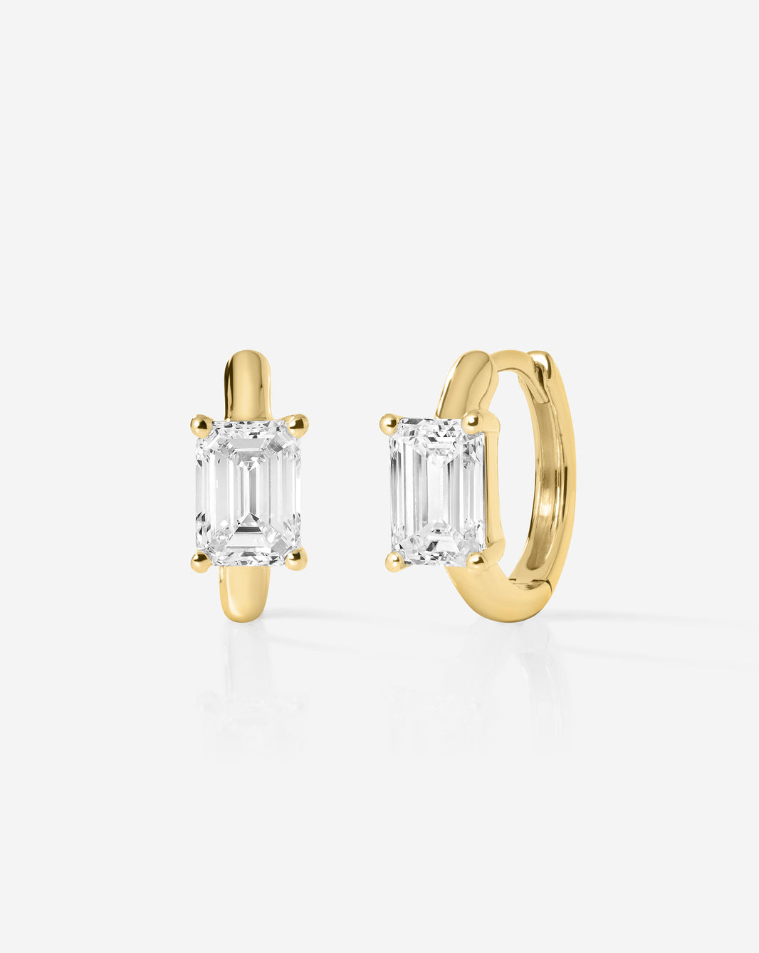 Ring Concierge Emerald Huggies - Holiday Collection hoop earrings in gold