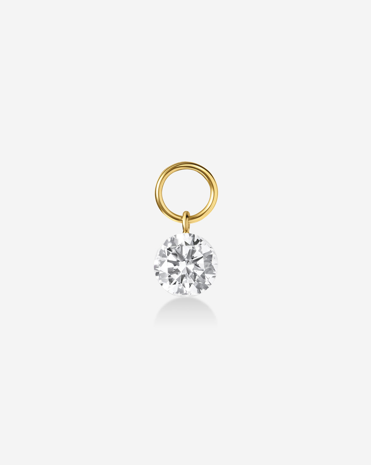 Ring Concierge Round Huggie Charm from Holiday Collection - 14k gold circular charm with diamond pavé detailing
