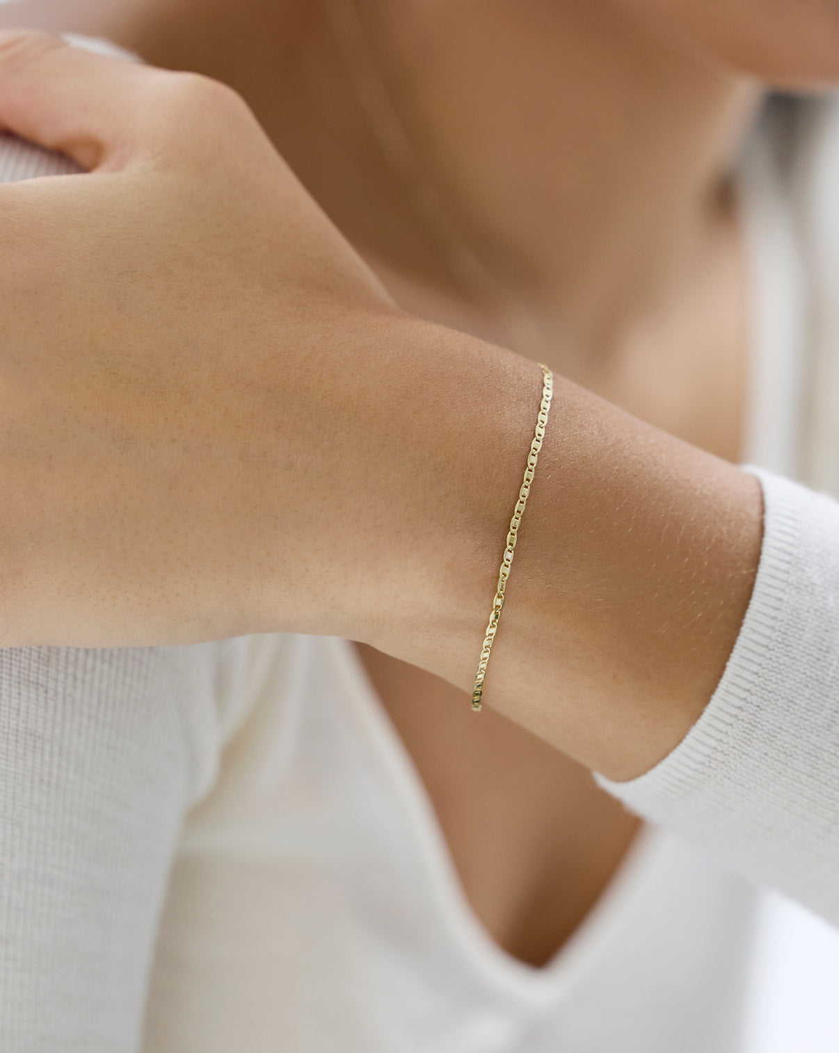 Ring Concierge Valentino Bracelet - delicate 14k hollow gold bracelet with lobster clasp, Holiday Collection